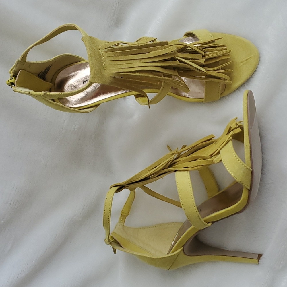 Yellow Fringe Heels
